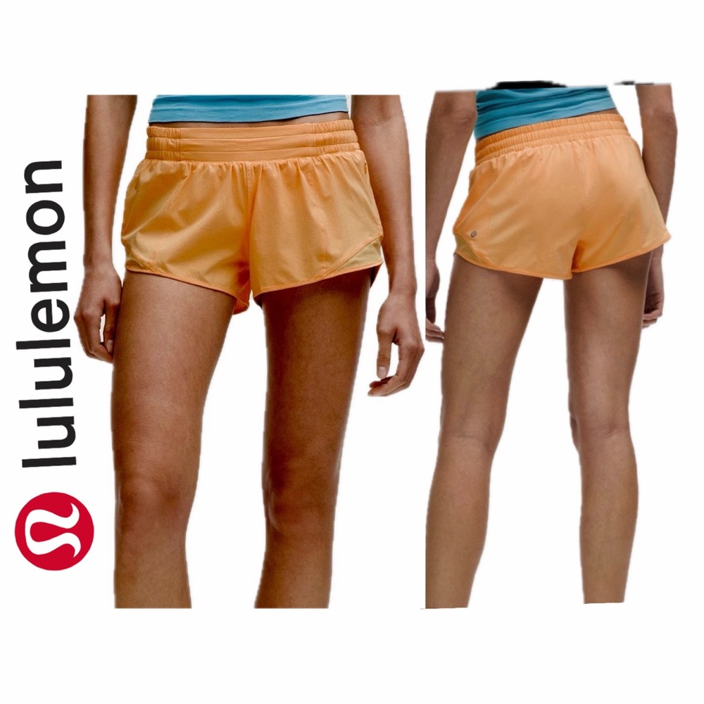 lululemon Hotty Hot Shorts Melon 2.5’ Sz 12 lined Reflective Running‎ Athletic